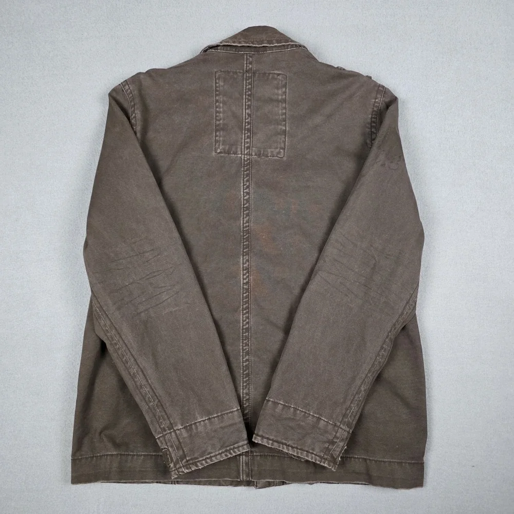 Vintage American Eagle Jacket Mens Large Brown Canvas Military Preppy Coat